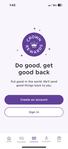Crown Rewards in the Hallmark Cards Now App